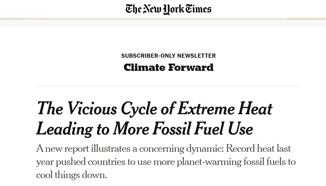 NYT is big mad that people around the world are becoming rich enough to have air conditioners, blames that on climate change and ignores the fact that people in hot places want A/C just like we have