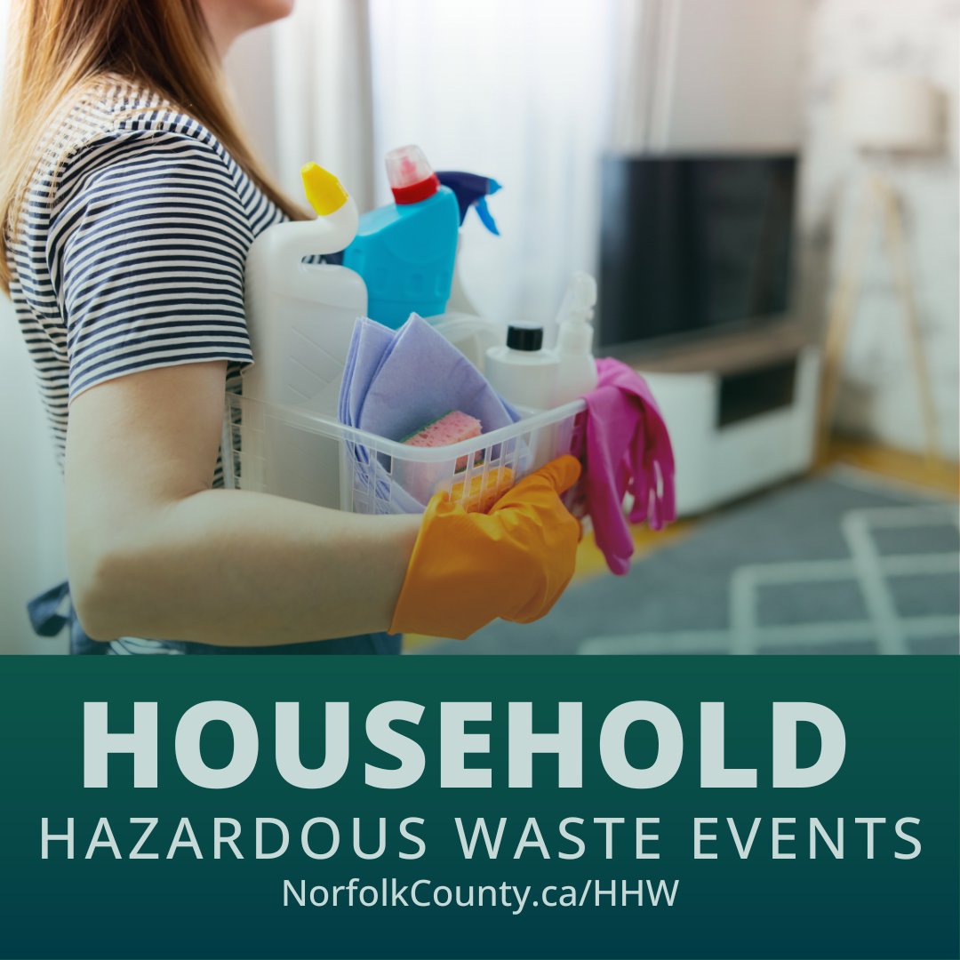🌸 Spring cleaning time! Dispose of hazardous waste safely at our events:
Simcoe: April 19, 9 a.m. - 2 p.m.
Delhi: May 24, 9 a.m. - 1 p.m.
Register: bit.ly/4kQez6P #NorfolkCountyOntario