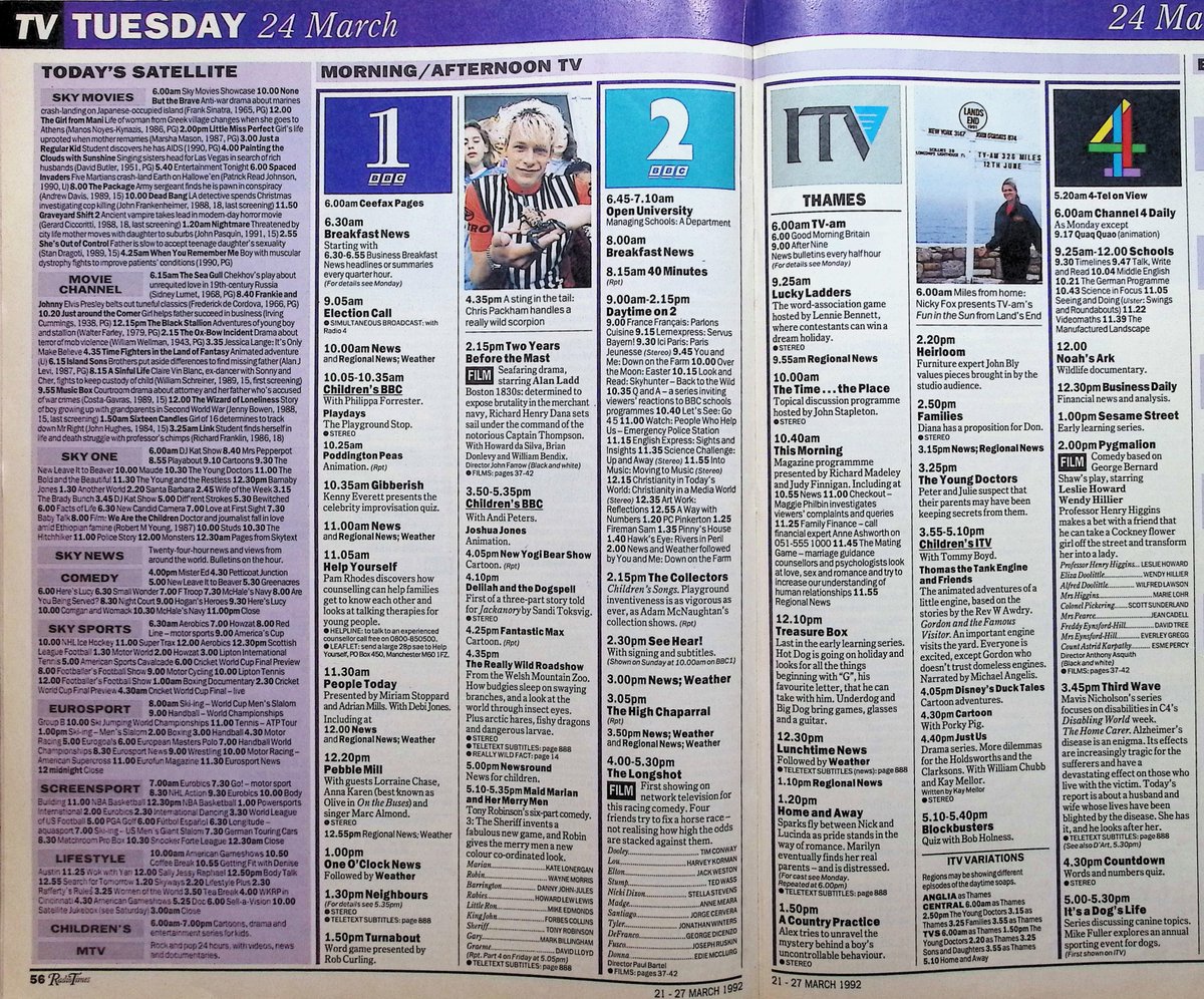 TvDidYouSee's tweet photo. #OnThisDay 24 March 1992 📺TV Listings
Pat plays surrogate mum to Mandy in #EastEnders.
1st appearance of DCI Jack Meadows, #SimonRouse, in #TheBill.
#HarryEnfield appears for the final time in MEN BEHAVING BADLY.
Comedy with KYTV, starring #AngusDeayton.
Drama in SUNDAY PURSUIT. https://t.co/FS9uLbDmH6