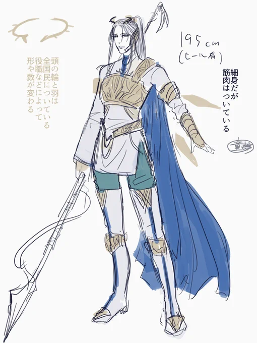 友人が昨日のキャラ気に入ってくだすったのでつい補足を色々描いてしまった。 