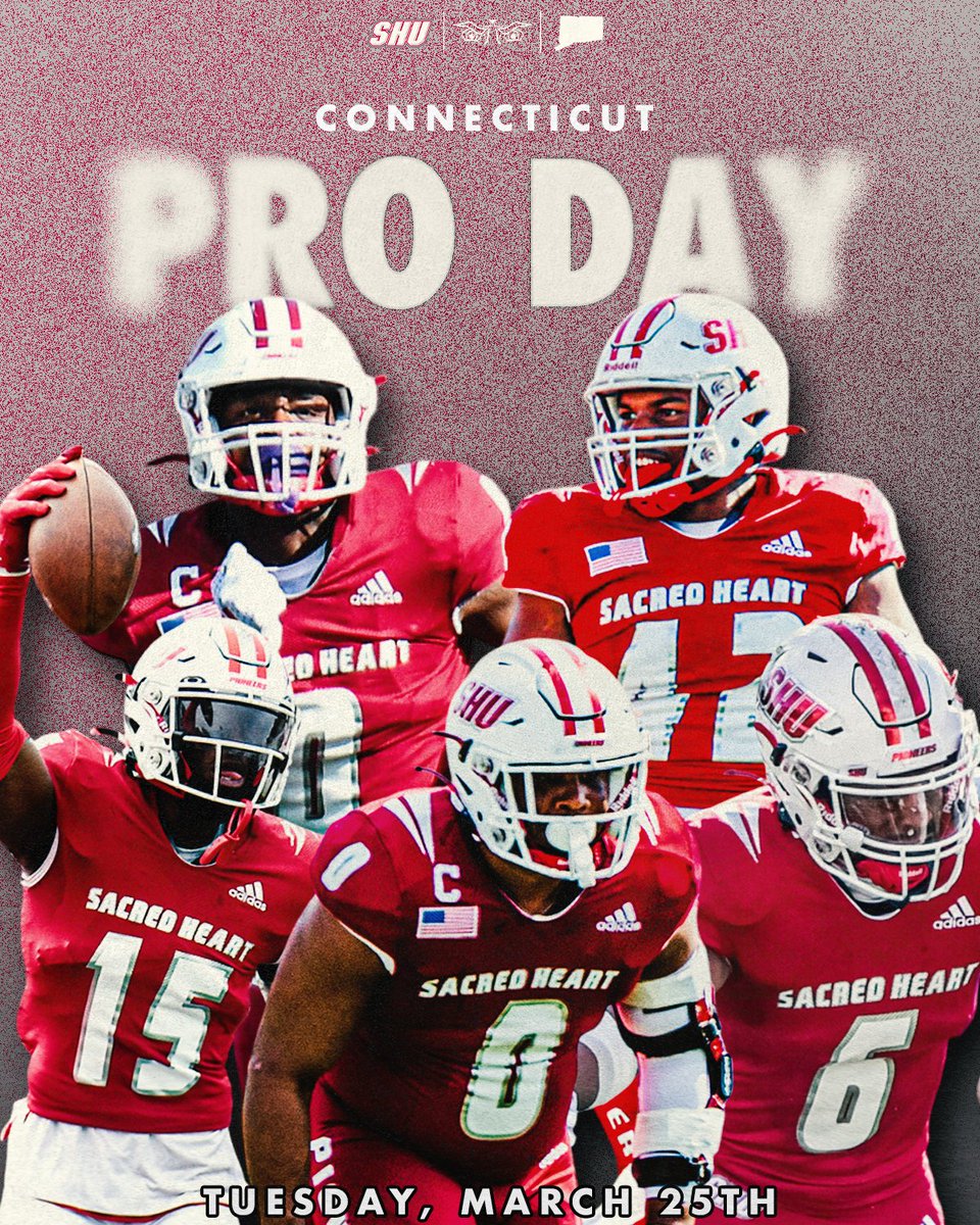 Good luck to our 5⃣ Pioneers competing at Pro Day tomorrow in Storrs, CT!!

#WeAreSHU🏈| #DEAL | #SHUGRIT