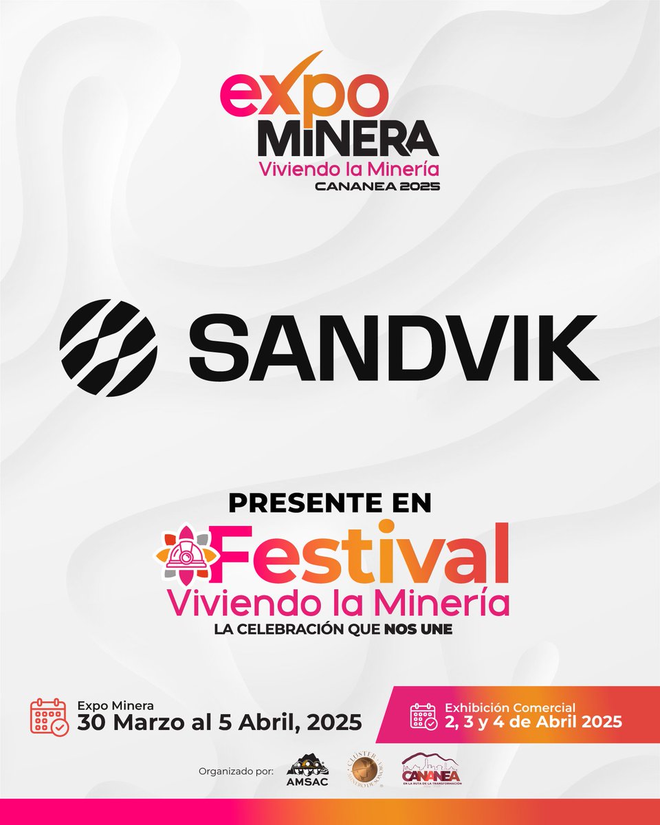 ✨ ¡Gracias por ser parte del Festival Viviendo la Minería! ✨
<a href="/SandvikGroup/">Sandvik</a>  tu apoyo hace posible esta gran celebración que une cultura, historia y comunidad en Cananea. Juntos, resaltamos el orgullo minero y llevamos la tradición a nuevas generaciones. ⚒🎶