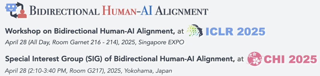 🚀 BiAlign 🚀 Thrilled to announce that 72 papers have been accepted to our Bidirectional Human-AI Alignment workshop at #ICLR2025 &amp; #CHI SIG! 🎉 Huge thanks to 80+ reviewers for their invaluable contributions! 🙏 <a href="/iclr_conf/">ICLR 2026</a> <a href="/acm_chi/">ACM CHI Conference</a> 

📜 Accepted Papers: Check them out: