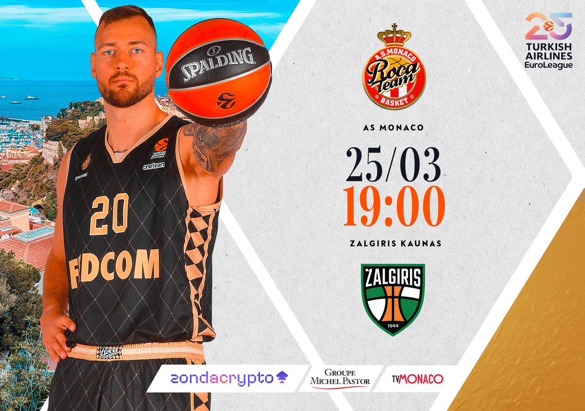 😤 Un match crucial sur cette fin de saison : la #RocaTeam affronte <a href="/bczalgiris/">BC Zalgiris Kaunas</a> à la maison ! 🗡

🎟 Vos places en ligne 👇
billetterie.asmonaco.basketball

📚 Le preview du match 👇
asmonaco.basketball/news/show.php?…

#DagheMunegu #EveryGameMatters