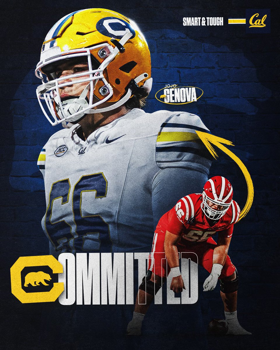 Jojo Genova (@jojog_66) on Twitter photo I am extremely blessed to announce my commitment to continue to play football at the University of California, Berkeley.
Thank you to all of my family, friends, and coach’s who have supported and helped me. <a href="/CalFootball/">Cal Football</a> <a href="/MWCherrington/">Marshall Cherrington</a> <a href="/MDFootball/">Mater Dei Football</a>
<a href="/AddisonOoms/">Addison Ooms</a> <a href="/KhaledHolmes/">Khaled Holmes</a> I am extremely blessed to announce my commitment to continue to play football at the University of California, Berkeley.
Thank you to all of my family, friends, and coach’s who have supported and helped me. <a href="/CalFootball/">Cal Football</a> <a href="/MWCherrington/">Marshall Cherrington</a> <a href="/MDFootball/">Mater Dei Football</a>
<a href="/AddisonOoms/">Addison Ooms</a> <a href="/KhaledHolmes/">Khaled Holmes</a>