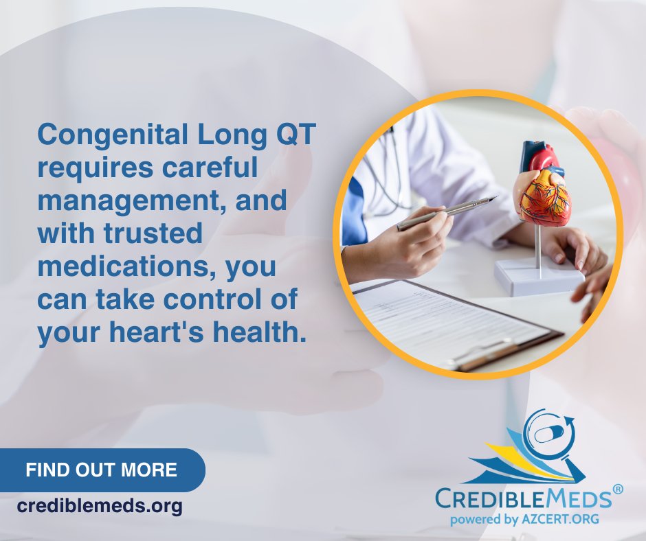 We provide essential information for Congenital LQTS patients to help properly manage your condition effectively.  

Find out more here:
crediblemeds.org/everyone/info-…

#CredibleMeds #LongQT #CLQTS #MedicationSafety