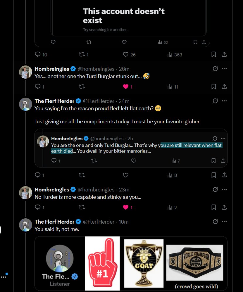 FlerfHerder's tweet photo. I can't go and claim credit for Proud Flerf leaving flat earth according to some flat earthers it's true. Come to think of it I might be the last glober to speak in a #flatearthfriday space and they never had one again. 🤔 Idk, coincidence probably. https://t.co/QAscs2IgVC