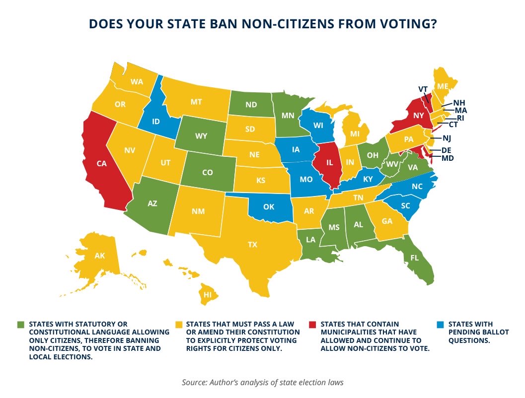 QuantusInsights's tweet image. Wyoming becomes the first state to require proof of U.S. citizenship and residency to register to vote.

Gov. Mark Gordon let the bill become law without his signature on March 21. It takes effect in July.