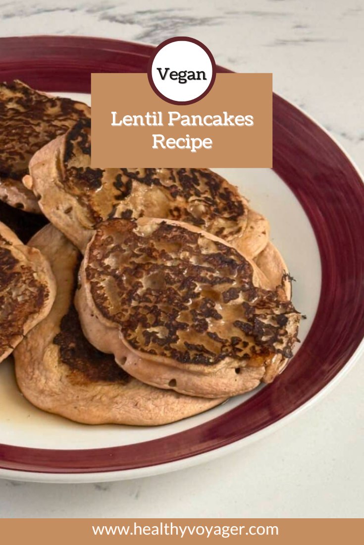 Looking for a protein packed breakfast that satisfies? Try my fluffy and delicious #Vegan Lentil Pancakes recipe! healthyvoyager.com/vegan-gluten-f… #recipe #pancakes #glutenfree #sugarfree