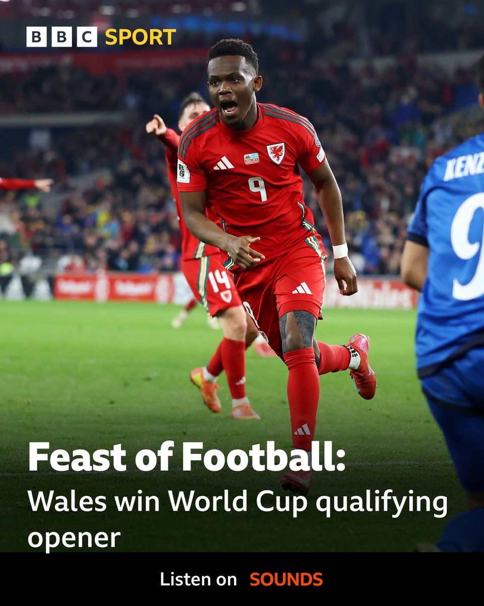 BBC Sport Wales (@bbcsportwales) on Twitter photo The latest Feast of Football is out NOW! 🚨
<a href="/NathanBlake09/">Nathan Blake</a> and @Gabbidon35 join <a href="/carltrev/">Carl Roberts</a> to dissect Wales' win over Kazakhstan. 🎙️
🎧 Listen on <a href="/BBCSounds/">BBC Sounds</a>
#BBCFootball #Wales The latest Feast of Football is out NOW! 🚨
<a href="/NathanBlake09/">Nathan Blake</a> and @Gabbidon35 join <a href="/carltrev/">Carl Roberts</a> to dissect Wales' win over Kazakhstan. 🎙️
🎧 Listen on <a href="/BBCSounds/">BBC Sounds</a>
#BBCFootball #Wales
