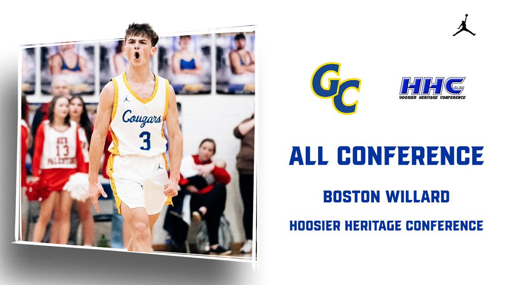 Greenfield Central Cougar Hoops (@cougarhoops2) on Twitter photo Congratulations to Boston Willard for being selected to the Hoosier Heritage All Conference team for the second year in a row! <a href="/Boston_Willard/">Boston Willard</a>
<a href="/HHCConference/">Hoosier Heritage Conference</a>
<a href="/GCCougars/">GCHS Cougars</a> Congratulations to Boston Willard for being selected to the Hoosier Heritage All Conference team for the second year in a row! <a href="/Boston_Willard/">Boston Willard</a>
<a href="/HHCConference/">Hoosier Heritage Conference</a>
<a href="/GCCougars/">GCHS Cougars</a>