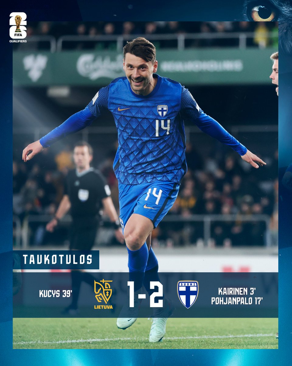 Huuhkajat's tweet photo. Tauon viettoon johtoasemassa. Hakkaa päälle! 💪
#Huuhkajat #MeOlemmeSuomi #LTUFIN https://t.co/iM67WcwmY6