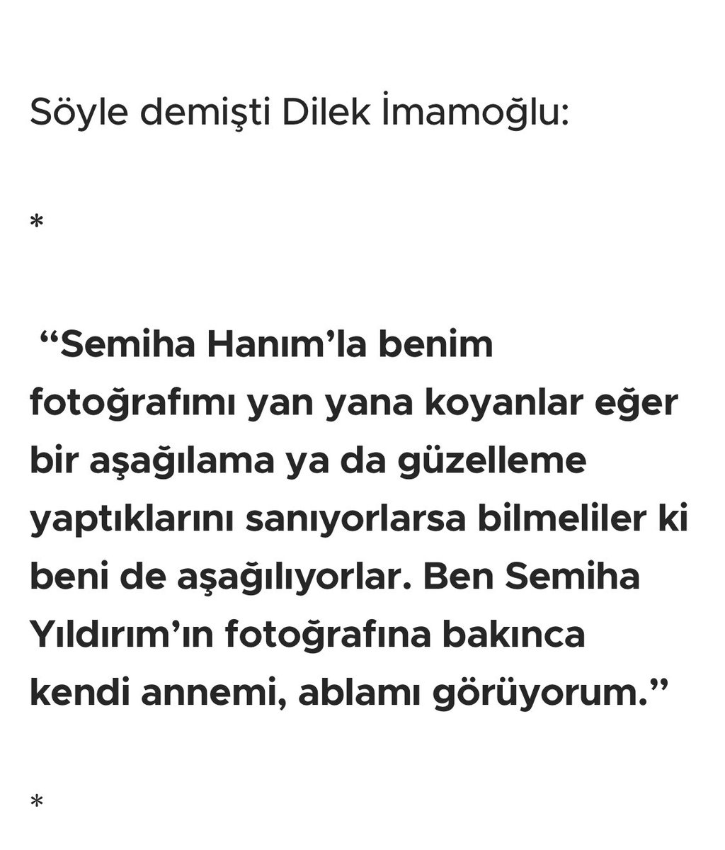 özgür yılmaz (@61ozguryilmaz) on Twitter photo <a href="/ekmekci_dr/">Av. Dr. Dilek Ekmekçi</a> Sayın Binali YILDIRIM’ın eşi hanım efendi için çirkin yorumlar yapıldığında Dilek Hanımın tepkisi böyle olmuştu.
Edep sen ne güzel şeysin.🙏
hurriyet.com.tr/yazarlar/ahmet… <a href="/ekmekci_dr/">Av. Dr. Dilek Ekmekçi</a> Sayın Binali YILDIRIM’ın eşi hanım efendi için çirkin yorumlar yapıldığında Dilek Hanımın tepkisi böyle olmuştu.
Edep sen ne güzel şeysin.🙏
hurriyet.com.tr/yazarlar/ahmet…