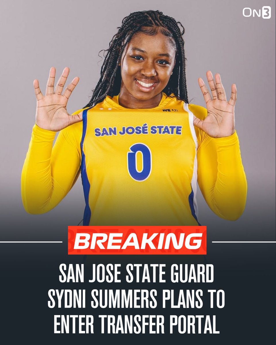 San Jose State’s Sydni Summers intends to enter the transfer portal, her agent Daniel Baah Jr., told <a href="/On3sports/">On3</a>. 

The 5-5 sophomore averaged 9.9 ppg this season. 

TRACKER: on3.com/her/news/on3-2…