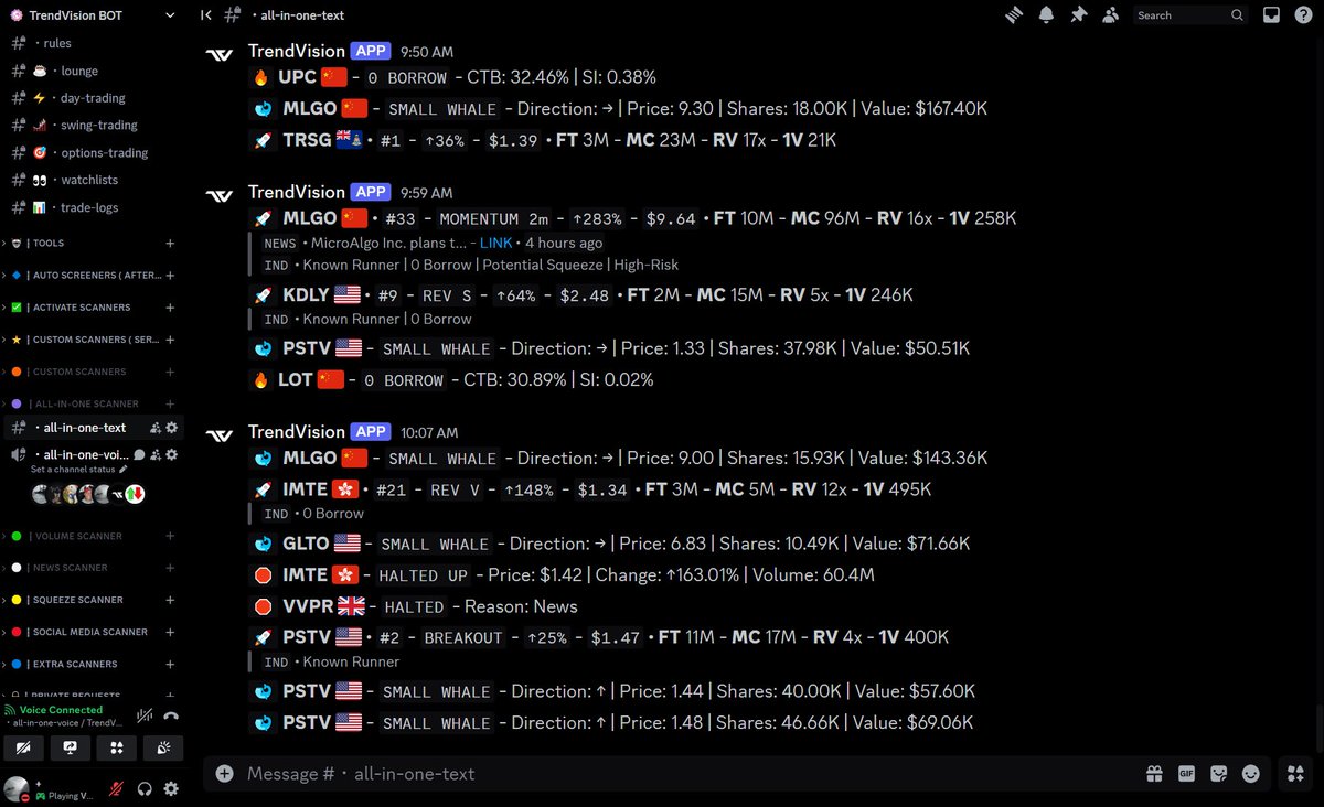 Massive TrendVision scanner upgrade just dropped! Experience it yourself with a 2-week FREE trial! The only scanner with zero borrow, whale order tracking, and the fastest volume scanner for small caps—don’t miss out!

More features coming soon! 😉

trendvision.bot
