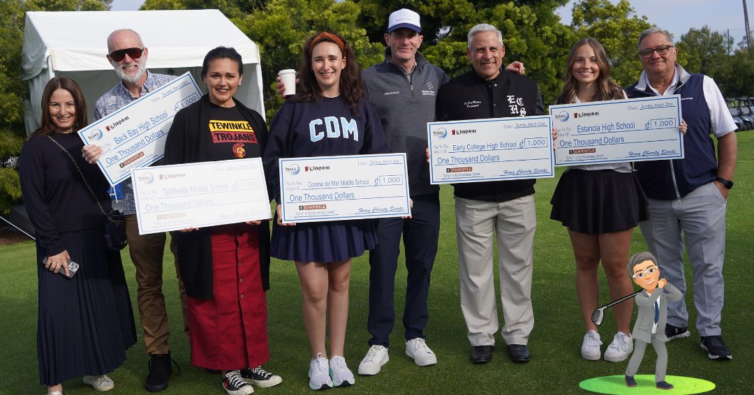 nmusd's tweet photo. Fore the kids! โณ๏ธWe're thrilled to announce that five #NMUSD schools have made history as the first-ever recipients of the โChip-inโ for Kindness Grant from Chipotle at the Hoag Classic Golf Invitational! #HoagClassic #ChipotleChipsInForKindness #whereiswes @hoagclassic @chipotle https://t.co/H6KnjPqs7U