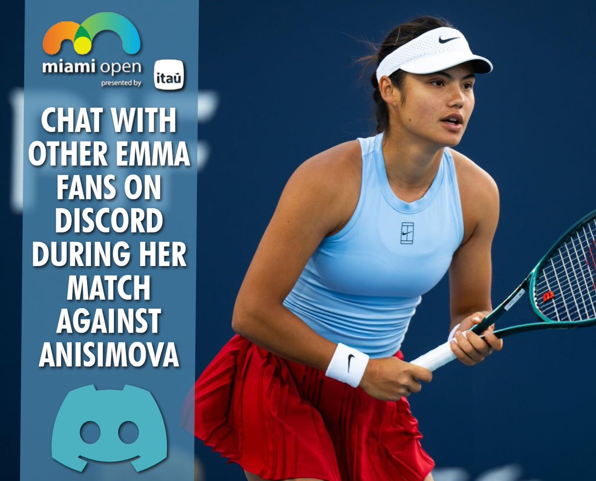 Follow Emma’s match against Amanda Anisimova 🇺🇸 at the <a href="/MiamiOpen/">Miami Open</a> 🇺🇸🐬 with other Emma fans on Discord 👇

discord.gg/br7ajcb6sa