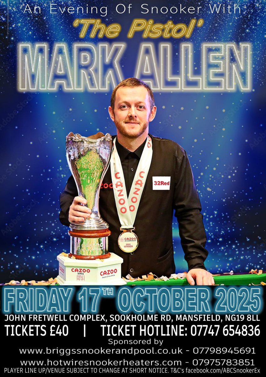 Only 31 unreserved standard tickets left. Be quick as this will sell-out. Details 👇. 

Poster courtesy of Chrissy Allwood.