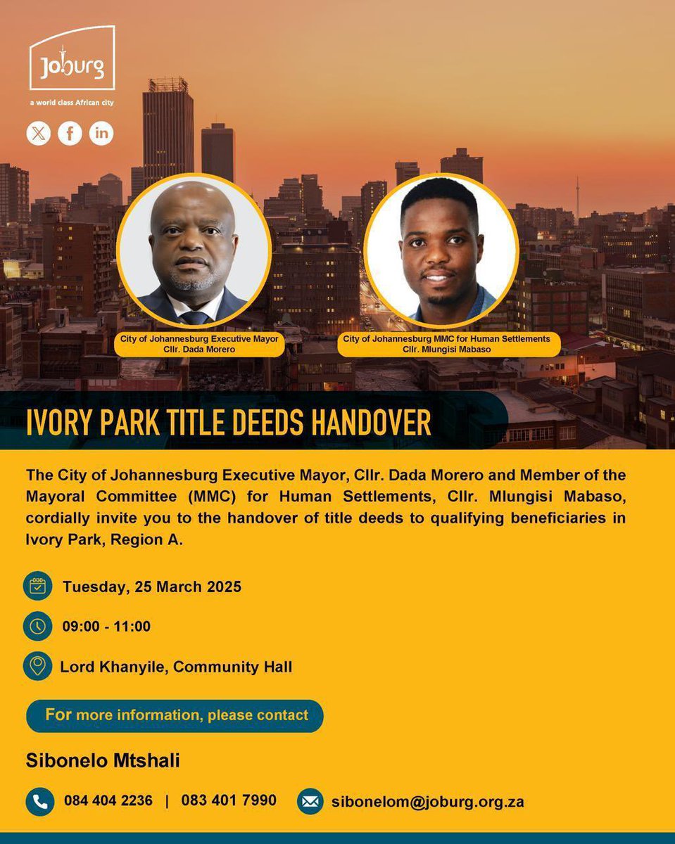 Executive Mayor: @CityofJoburgZA tweet media