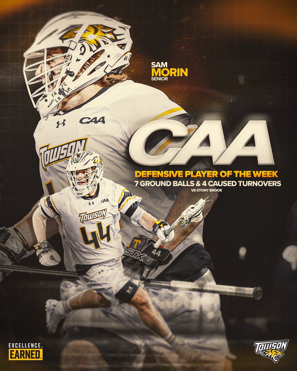 Towson_MLAX's tweet photo. ✌️more CAA Players of the Week!
📰- https://t.co/8ccZxXVvMt
#GohTigers https://t.co/a8L2aHjIE0