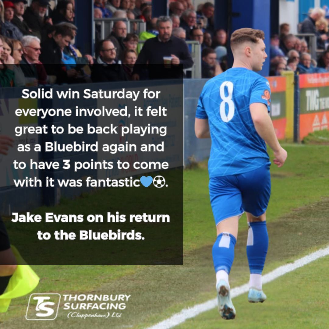 💬 Jake Evans made his return to our First Team yesterday and played the full 90 in our 1-0 win against Weymouth, here's what he had to say

Glad to have you back <a href="/evans98jake/">Jake Evans</a> 💙⚽

#BlueArmy 💙