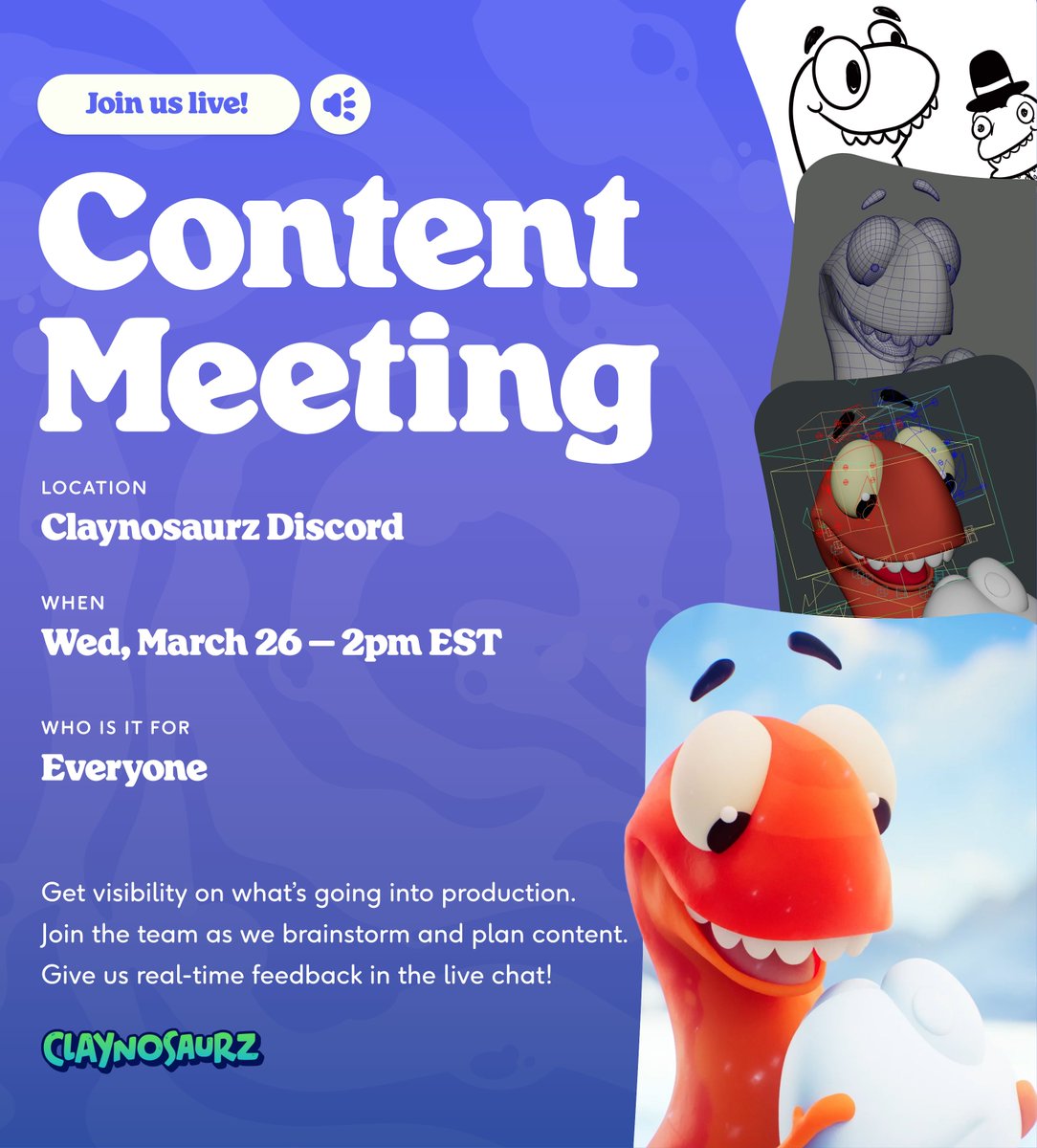 Join us this Wednesday on Discord for a relaxed and engaging live stream in our Creator Streams channel!

Set your reminders and hang out with us as our talented storyboard artists draw in real time, and share your feedback as the creativity unfolds!
