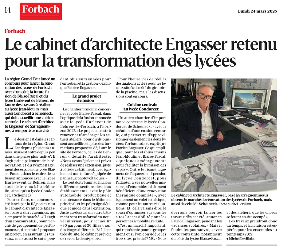 LBPascalForbach's tweet photo. 🏗️📚La Région Grand Est lance un vaste projet de rénovation des lycées de Forbach. Fusion lycées Blaise-Pascal &amp; Hurlevent, nouvelle cuisine centrale à Condorcet, modernisation de Jean-Moulin...  L’article du @LeRL_Forbach #Éducation #Forbach #Rénovation
@pf_mourier @cabbeke https://t.co/mdVr6VX1zI