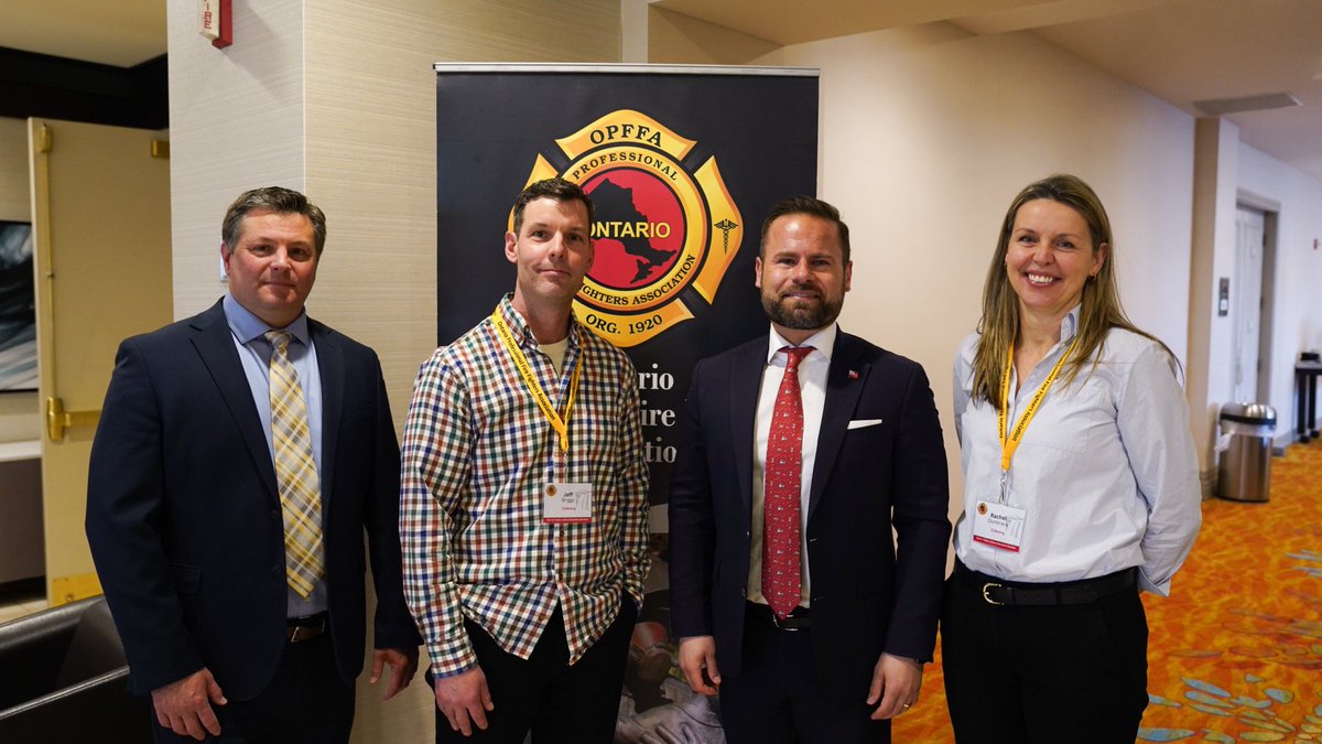 Working in partnership to support better training and safer working conditions. 

Today, I had the honour of addressing the 2025 OPFFA Eric G. Taylor Labour Seminar and sharing the work our government is doing to Protect Ontario.

Firefighters put their lives on the line for us