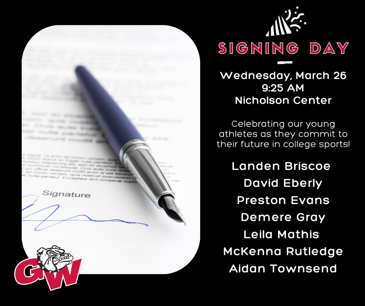 ⏳ Only 2 days until our athletes put pen to paper and take the next step in their journey! 

#SigningDay #NextChapter #gwaathletics #gwaclassof2025