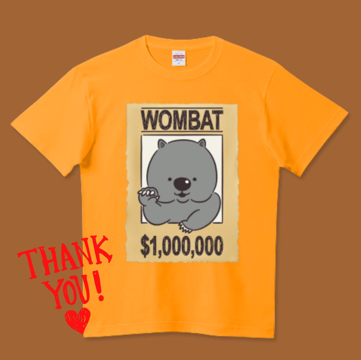 mincruru's tweet photo. #Tシャツトリニティ さんで
WONTED?WOMBAT!
https://t.co/TDi5bd9MH7
ゴールドカラー一点ご注文いただきました✨ありがとうございました☺️
#ウォンバット #アニマル #wonbat https://t.co/9Z9EL6DhtH