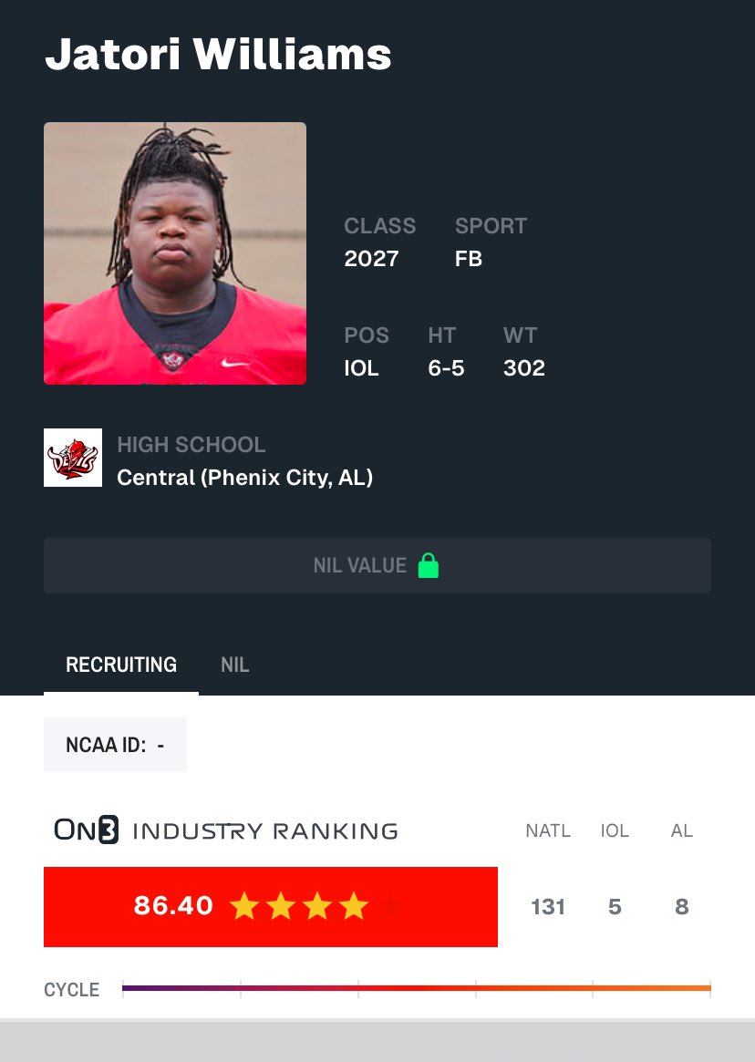 Jatori Williams 4โญ๏ธ OL (@jatoriwilliams) on Twitter photo Blessed to be rated a 4โญ๏ธby <a href="/On3Recruits/">On3 Recruits</a> <a href="/On3Keith/">Keith Niebuhr</a> <a href="/ChadSimmons_/">ChadSimmons</a> <a href="/RecruitDevils/">Central Football</a> Blessed to be rated a 4โญ๏ธby <a href="/On3Recruits/">On3 Recruits</a> <a href="/On3Keith/">Keith Niebuhr</a> <a href="/ChadSimmons_/">ChadSimmons</a> <a href="/RecruitDevils/">Central Football</a>