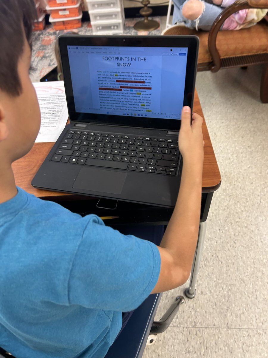 PamRountree's tweet image. Color coding the elements needed to meet the rubric requirements REALLY made my kids analyze their writing! This was a winning strategy! 👍 @lbailey801 #engagecobb #studentwriting @CobbInTech