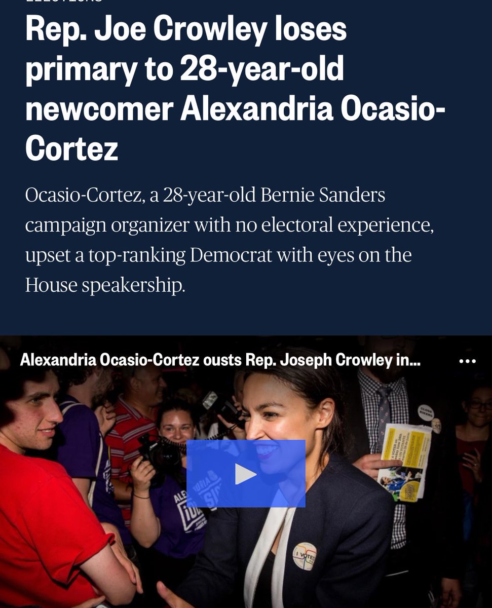HookLib's tweet image. This guy, @JoeCrowleyNY, on the TV suggesting Bernie and AOC aren’t the answer to lead the party to defeat Trump. @MichaelSteele calls him an “inside/outside” player. Why not mention he was the guy AOC beat in a primary, who went on to become a Congress member?