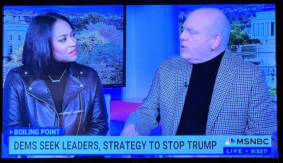 HookLib's tweet image. This guy, @JoeCrowleyNY, on the TV suggesting Bernie and AOC aren’t the answer to lead the party to defeat Trump. @MichaelSteele calls him an “inside/outside” player. Why not mention he was the guy AOC beat in a primary, who went on to become a Congress member?