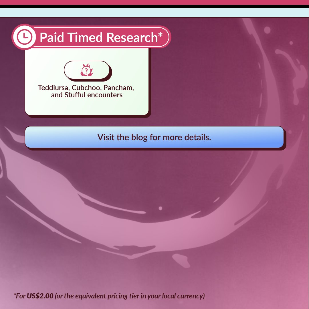 Meet some fluffy, fuzzy friends!

Fuzzy Buddy Research Day takes place Saturday, March 29, 2025, from 2:00 p.m. to 5:00 p.m. local time! #PokemonGO

pokemongolive.com/post/fuzzy-bud…