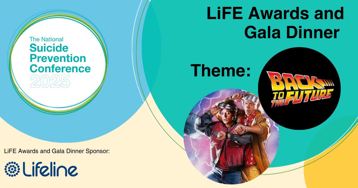 SuicidePrevAU's tweet photo. ✨ NSPC25 LIFE Awards and Gala Dinner – Back to the Future! ✨

When: Wednesday 21 May, 2025
Where: Perth Exhibition and Convention Centre
Time: 6:00pm - 11:00pm

👉https://t.co/B0fpEaZJqV

#NSPC25 #LIFEAwards #BackToTheFuture #SuicidePrevention #LifelineAus https://t.co/355dbCYGtY