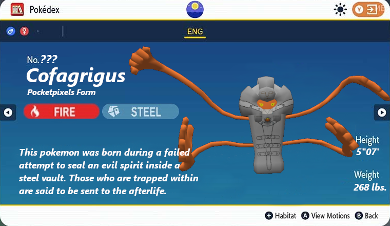 This is one place you never want to be trapped.

Introducing Pocketpixels Cofagrigus!

A heated rage fighting to not be contained.

Find out more;
Server IP: play.pocketpixels.net
Discord: Discord.gg/pocketpixels