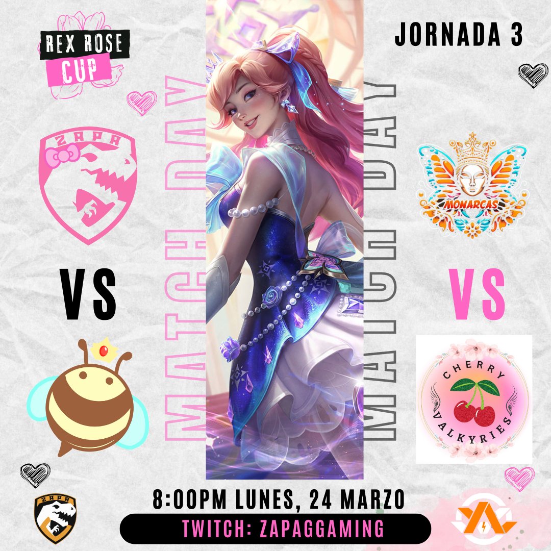 ¡Hoy iniciamos la Jornada 3 de la Rex Rose Cup!

⏰ 8 PM MX
📺 En vivo por: twitch.tv/zapaggaming

¡No te lo pierdas!

#rexrosecup #wildrift #femenil