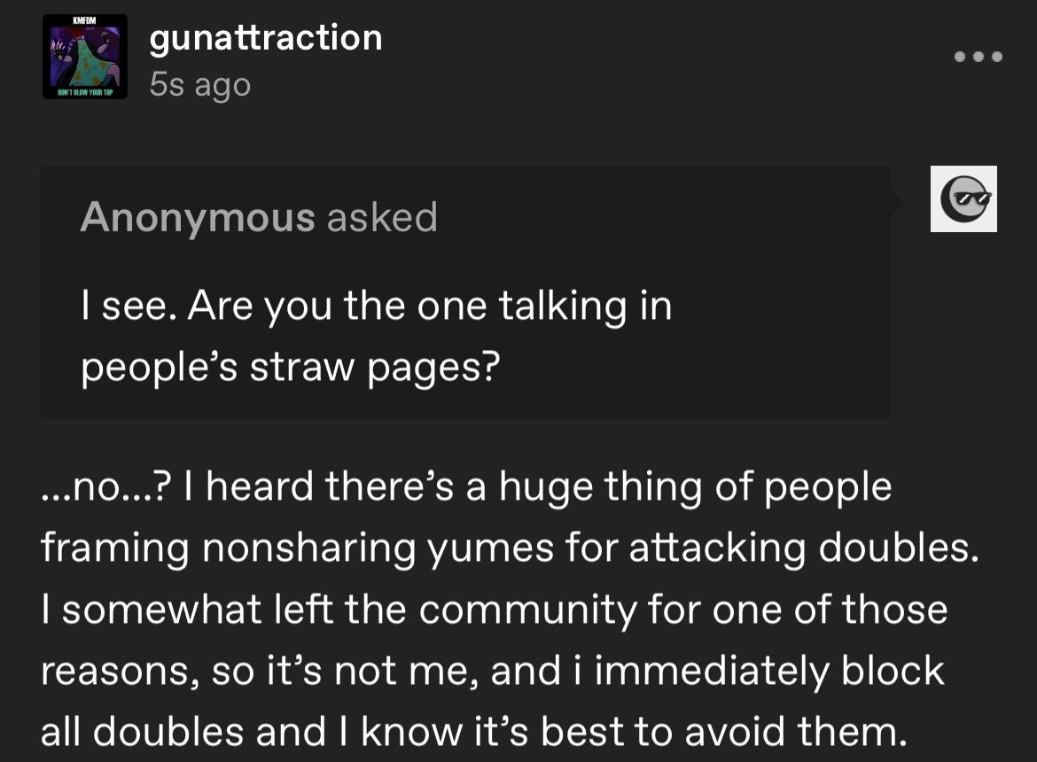 fluffichi's tweet photo. Hi, so uh I was logged out. Moved accounts. I’m trying to distance myself from yumetwt and I left the Danganronpa community. Someone is framing me or a different Kazuichi yume(?) if you get a message in ur strawpage saying it’s me, it’s not. https://t.co/XZLEEoi26Q