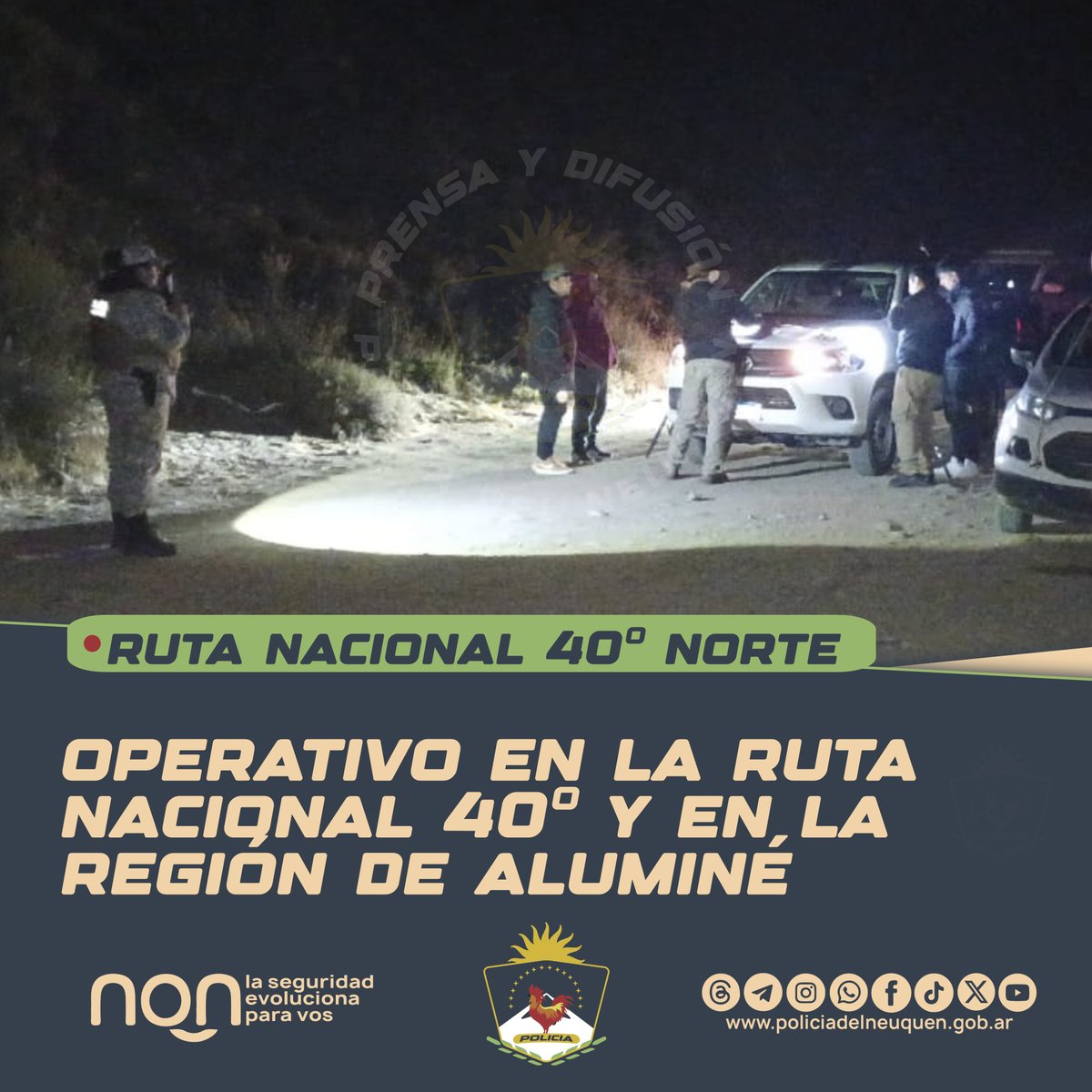 OPERATIVO EN LA RUTA NACIONAL 40 Y LA REGIÓN DE ALUMINÉ
facebook.com/share/p/197zhQ…