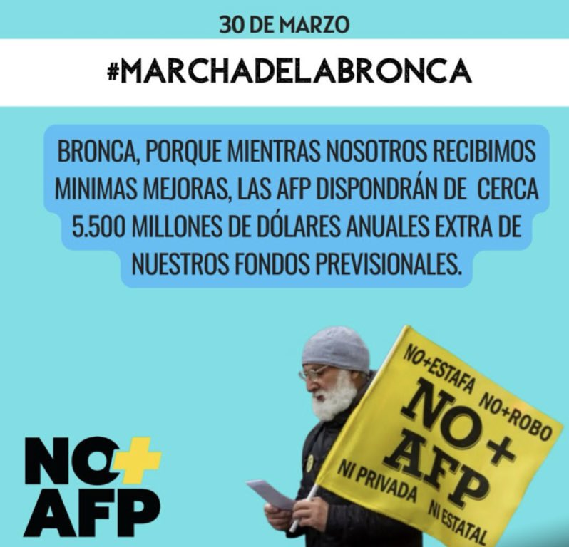 Las AFP son las más contentas con este acuerdo. Una vez en régimen serán más de 6 mil millones de dólares los que percibirán. 
Se prometió #NOmasAFP y se respondió con más AFP

#MarchaDeLaBronca