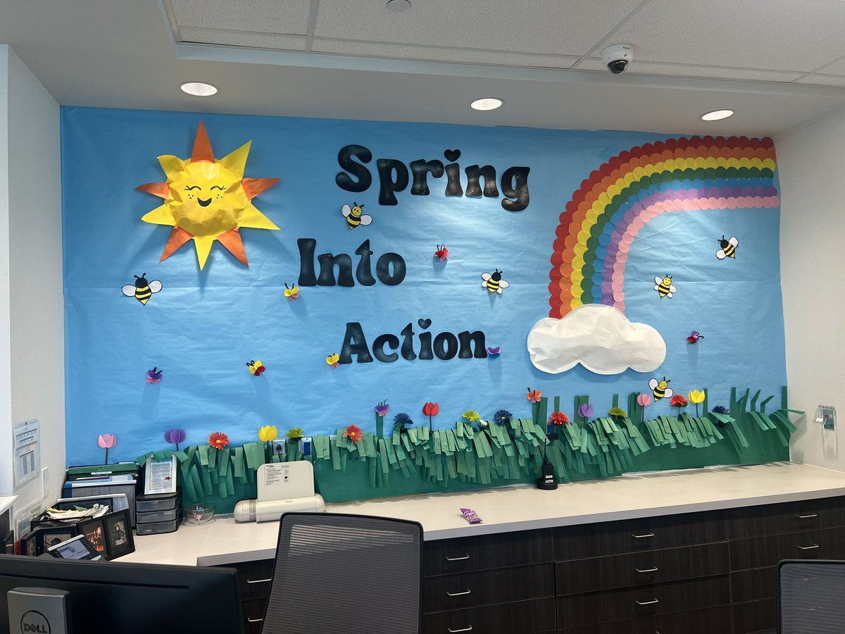 Our front desk ladies were hard at work over spring break, creating this beautiful and welcoming wall decoration! We truly appreciate everything you do, especially in making our students and parents feel at home. <a href="/Socorro_HS1/">Ignacio Estorga, Ed.D</a>