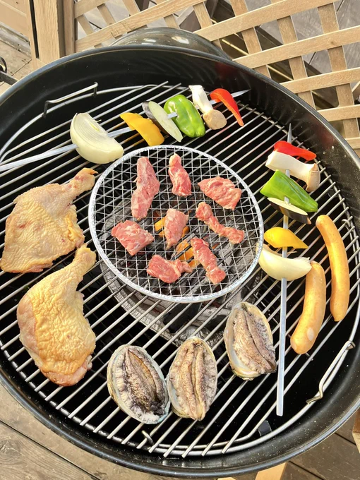 海も最高きれいだあああ!!肉も焼いた
