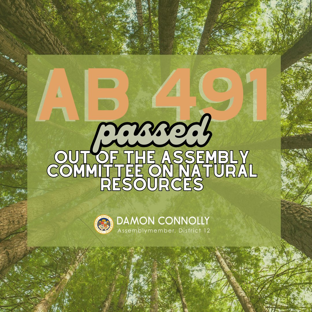 My bill #AB491 has passed out of the Assembly Committee on Natural Resources! This bill will strengthen California’s efforts to reduce greenhouse gas emissions by codifying California’s Nature-Based Solutions Climate Targets, engaging our natural and working lands in (1/3)