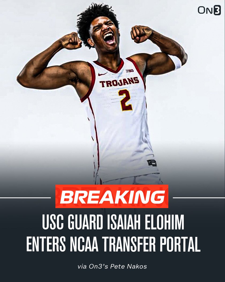 Transfer Portal (@transferportal_) on Twitter photo NEW: USC guard Isaiah Elohim has entered the NCAA Transfer Portal, <a href="/PeteNakos_/">Pete Nakos</a> reports.
Elohim was a top-50 recruit in the 2024 class.
on3.com/college/usc-tr… NEW: USC guard Isaiah Elohim has entered the NCAA Transfer Portal, <a href="/PeteNakos_/">Pete Nakos</a> reports.
Elohim was a top-50 recruit in the 2024 class.
on3.com/college/usc-tr…