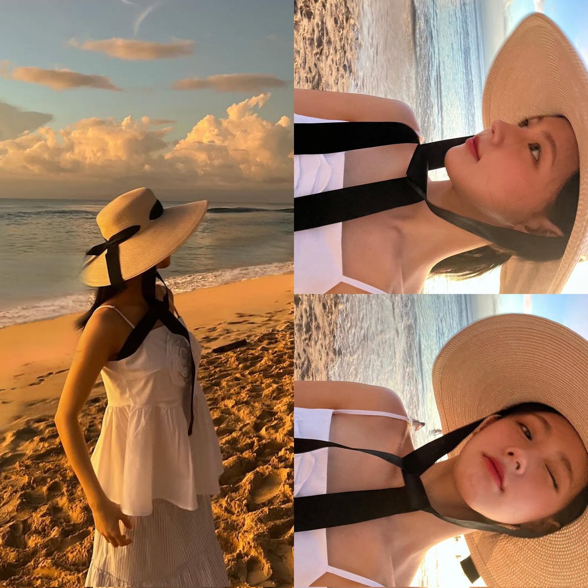 Mentari bersinar dengan sangat terang, seolah ia menyambut kedatangan diriku di pantai ini. Memang hal sederhana, tapi momen seperti ini sudah cukup untuk membuat diriku penuh dengan rasa semangat 히힛 ᕱ⑅ᕱ ♡ main main, ayo kita main di pantai~