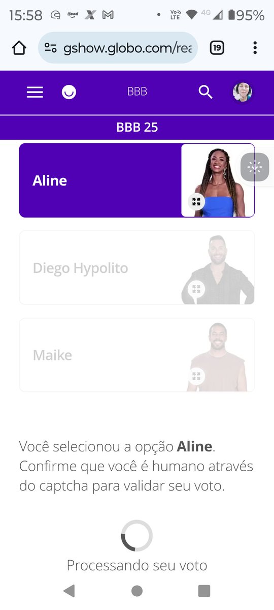 beta1906's tweet photo. @bbb Não estou conseguindo votar a mais de 30 minutos...🤔 @bbb #BBB25 https://t.co/V5cKDzz1eV
