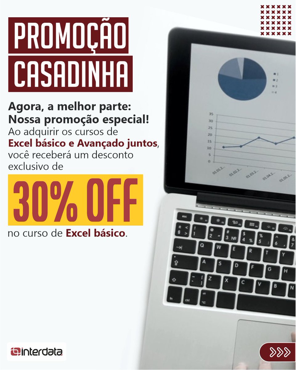 interdatacursos's tweet image. Seja para impulsionar sua carreira ou organizar melhor suas tarefas, nossos cursos de Excel Básico e Excel Avançado vão te levar do zero ao nível profissional!
📲WhatsApp: (81) 𝟗𝟗𝟗𝟒𝟗-𝟐𝟏𝟓𝟔
#interdatacursos #excel #cursodeexcel #planilha #planilhaexcel #planilhaeletônica