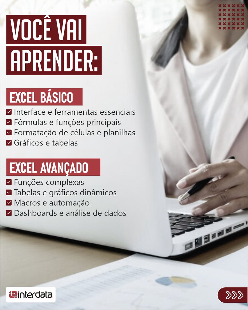 interdatacursos's tweet image. Seja para impulsionar sua carreira ou organizar melhor suas tarefas, nossos cursos de Excel Básico e Excel Avançado vão te levar do zero ao nível profissional!
📲WhatsApp: (81) 𝟗𝟗𝟗𝟒𝟗-𝟐𝟏𝟓𝟔
#interdatacursos #excel #cursodeexcel #planilha #planilhaexcel #planilhaeletônica