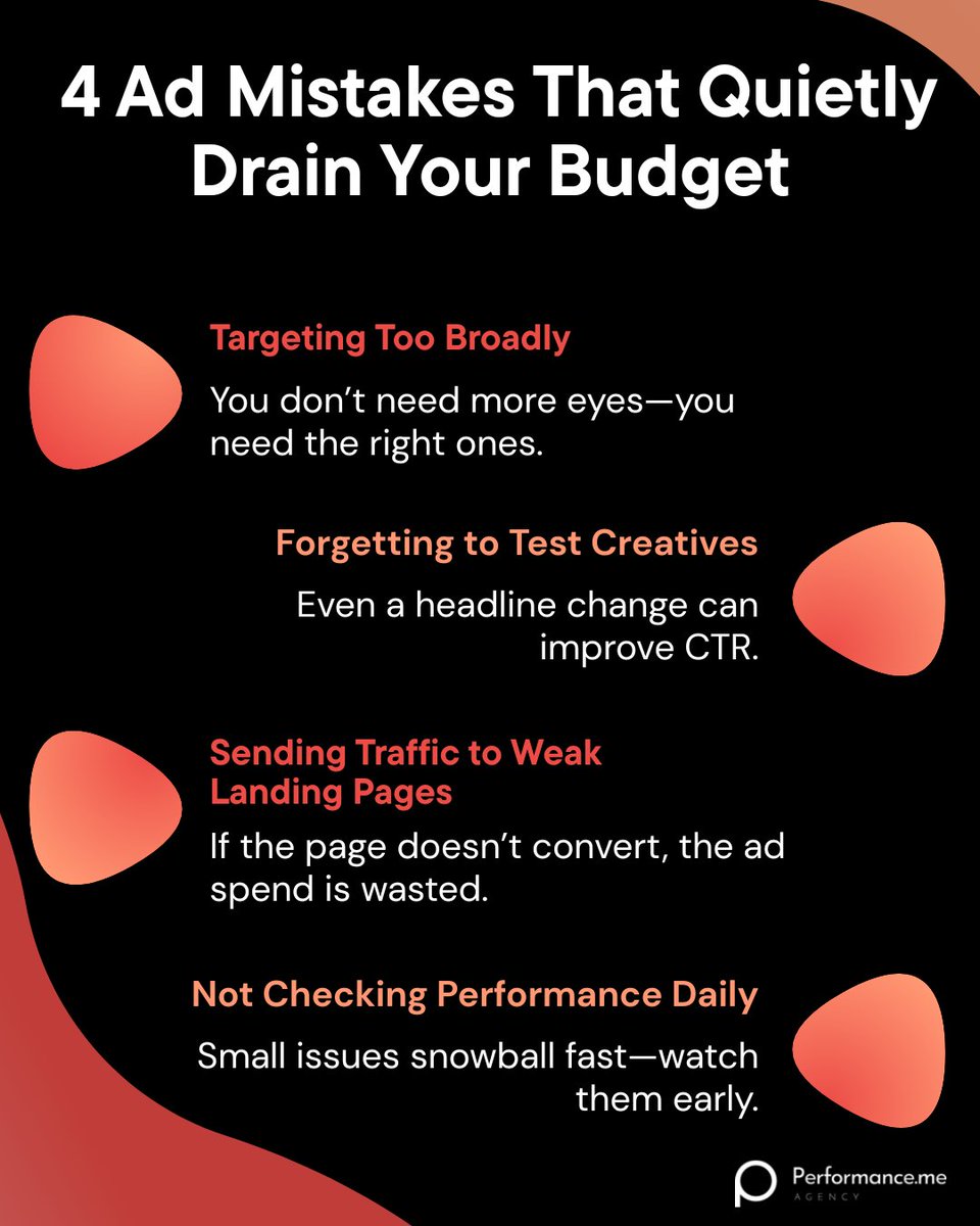 performanceagcy's tweet photo. Improve ad performance with smarter targeting, better creatives, and faster landing pages—all without increasing your budget. Perfect for marketers focused on ROI-driven strategies and efficient campaign optimization.
#AdPerformance #PerformanceMarketing #MediaBuying #ROAS https://t.co/TFNWdboEjF